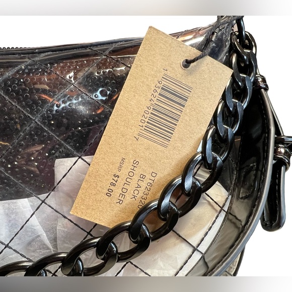 Steve Madden NWT Black & Transparent 2 Shoulder Straps Concert Bags  (P059) - Picture 8 of 11